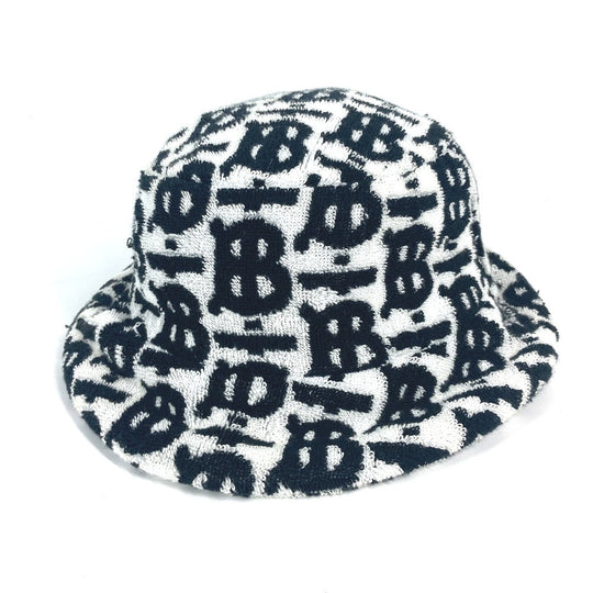 BURBERRY hat 8057414 cotton black Bicolor pile TB logo Women S Used Authentic