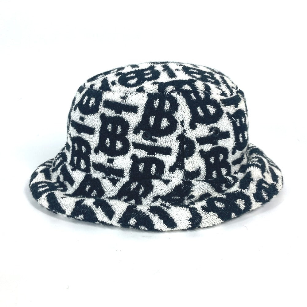 BURBERRY hat 8057414 cotton black Bicolor pile TB logo Women S Used Authentic