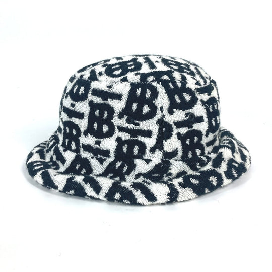 BURBERRY hat 8057414 cotton black Bicolor pile TB logo Women S Used Authentic