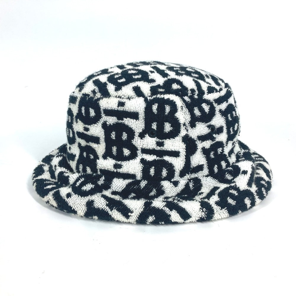 BURBERRY hat 8057414 cotton black Bicolor pile TB logo Women S Used Authentic