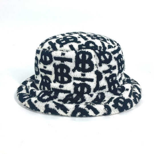 BURBERRY hat 8057414 cotton black Bicolor pile TB logo Women S Used Authentic