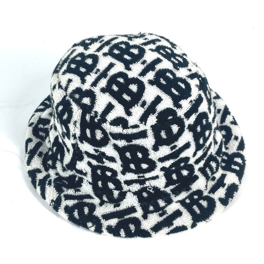 BURBERRY hat 8057414 cotton black Bicolor pile TB logo Women S Used Authentic