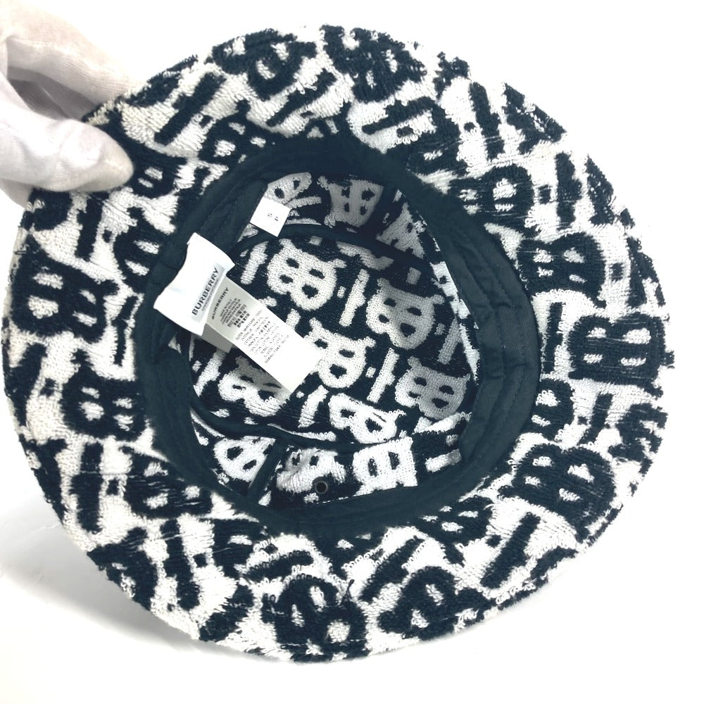 BURBERRY hat 8057414 cotton black Bicolor pile TB logo Women S Used Authentic