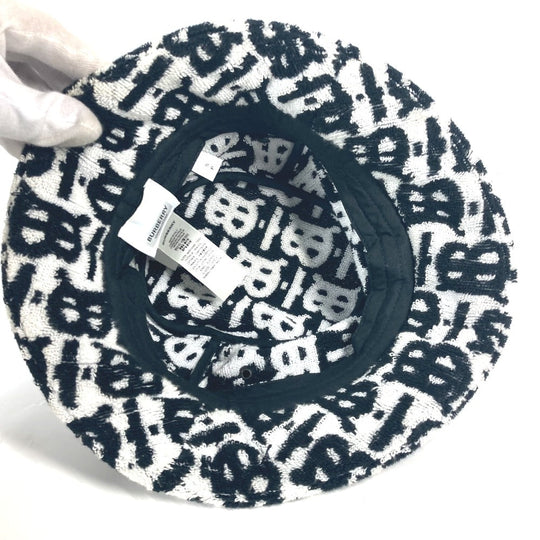 BURBERRY hat 8057414 cotton black Bicolor pile TB logo Women S Used Authentic