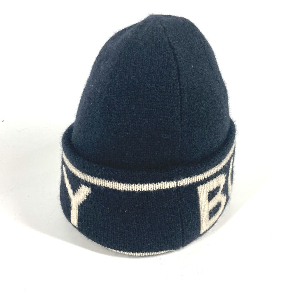 BURBERRY Knit hat cashmere black logo mens(Unisex) Used Authentic