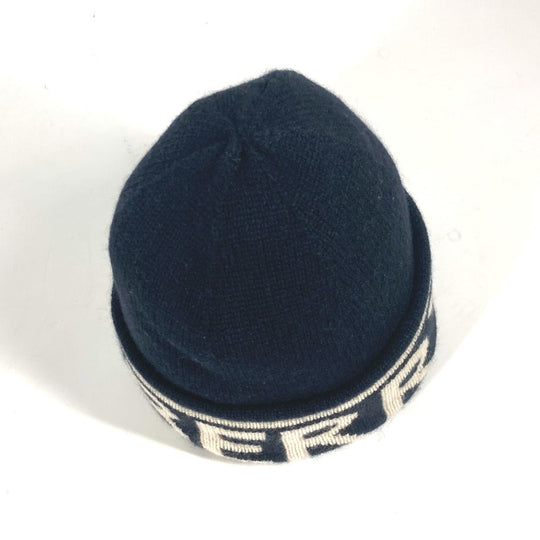 BURBERRY Knit hat cashmere black logo mens(Unisex) Used Authentic