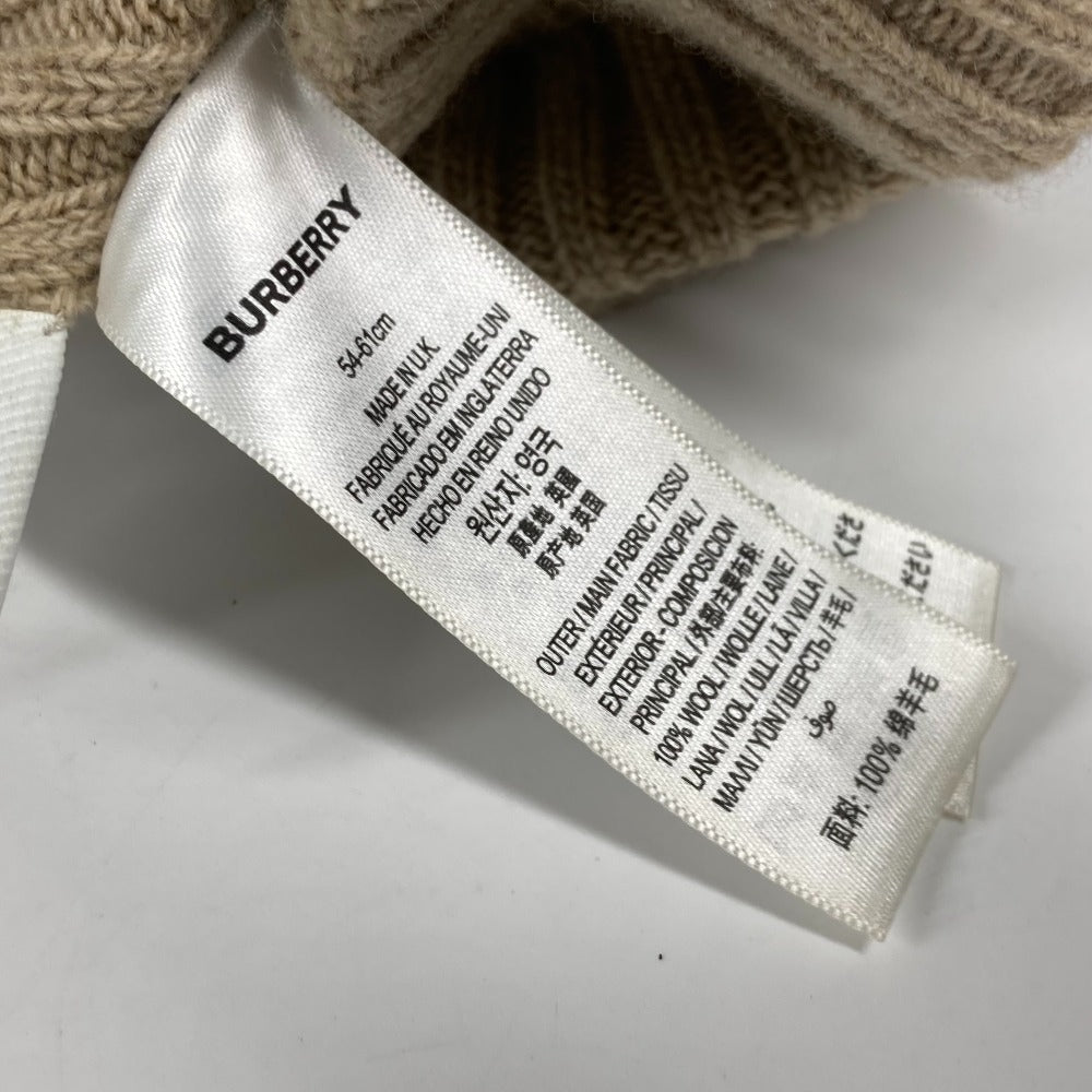 BURBERRY Knit hat wool beige Women Used Authentic