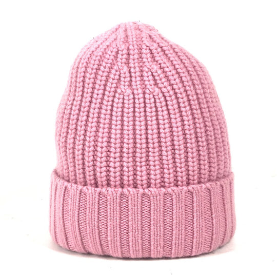 BURBERRY Knit hat Wool, Cashmere pink beanie hat knit hat knit cap Patch logo Women Used Authentic