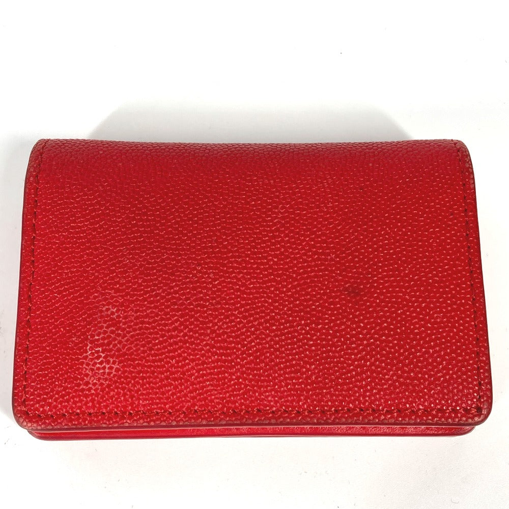BURBERRY Folded wallet leather Red TB Women Used Authentic