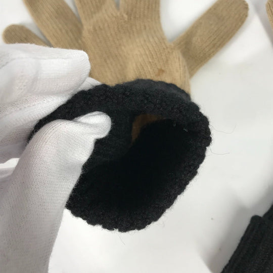 BURBERRY gloves wool beige By color logo Women Used Authentic