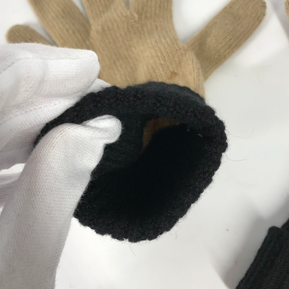 BURBERRY gloves wool beige By color logo Women Used Authentic