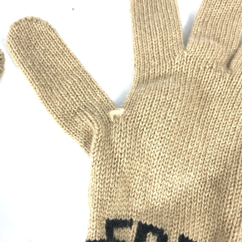 BURBERRY gloves wool beige By color logo Women Used Authentic
