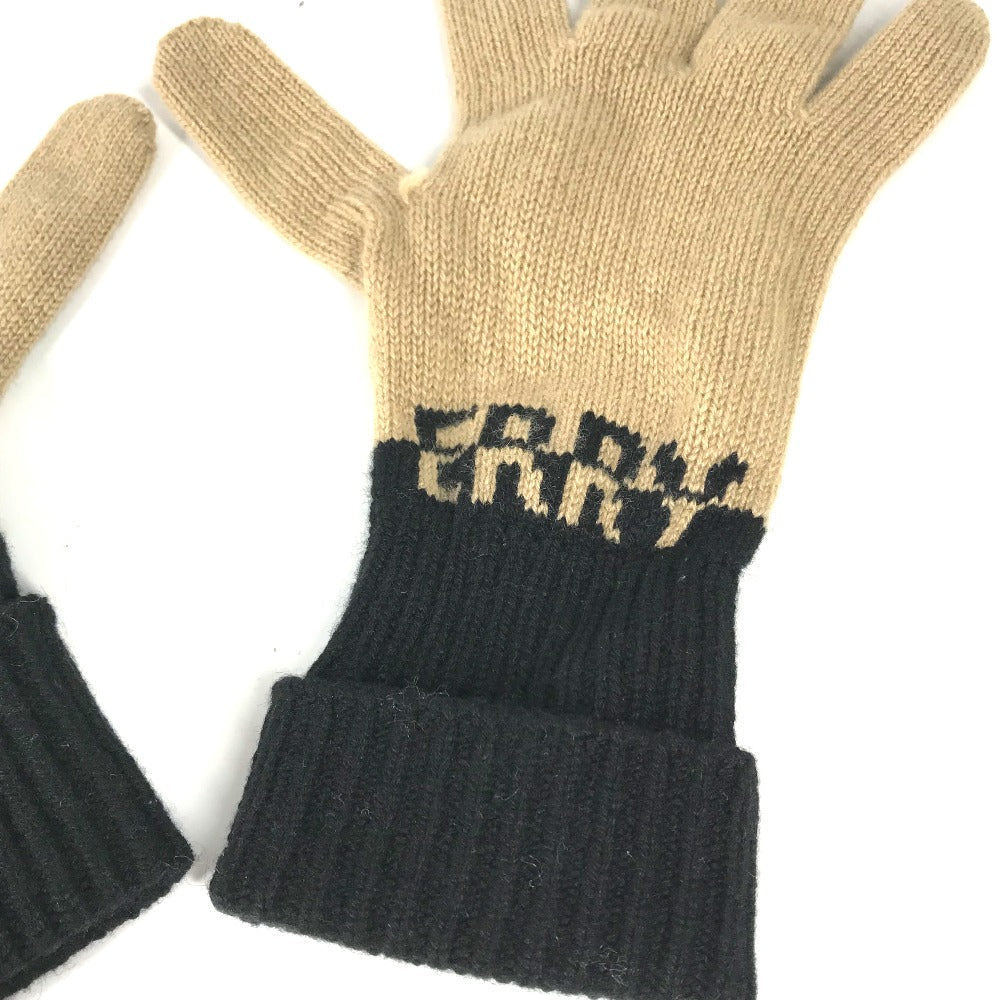 BURBERRY gloves wool beige By color logo Women Used Authentic