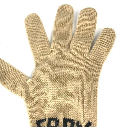 BURBERRY gloves wool beige By color logo Women Used Authentic