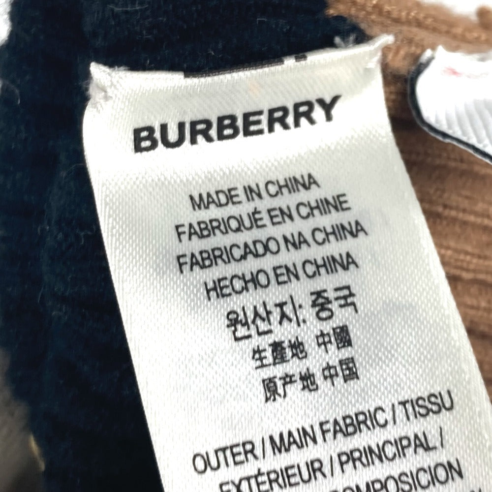 BURBERRY gloves 8037093 Wool/Cashmere, Nylon Brown logo TB border Women S/M Used Authentic