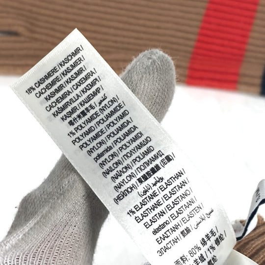 BURBERRY gloves 8037093 Wool/Cashmere, Nylon Brown logo TB border Women S/M Used Authentic