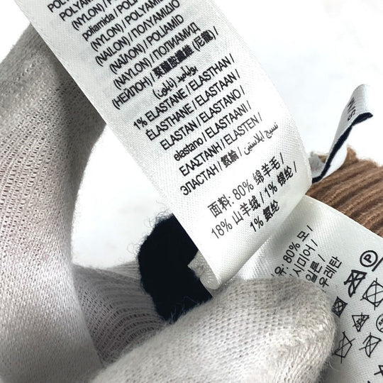 BURBERRY gloves 8037093 Wool/Cashmere, Nylon Brown logo TB border Women S/M Used Authentic