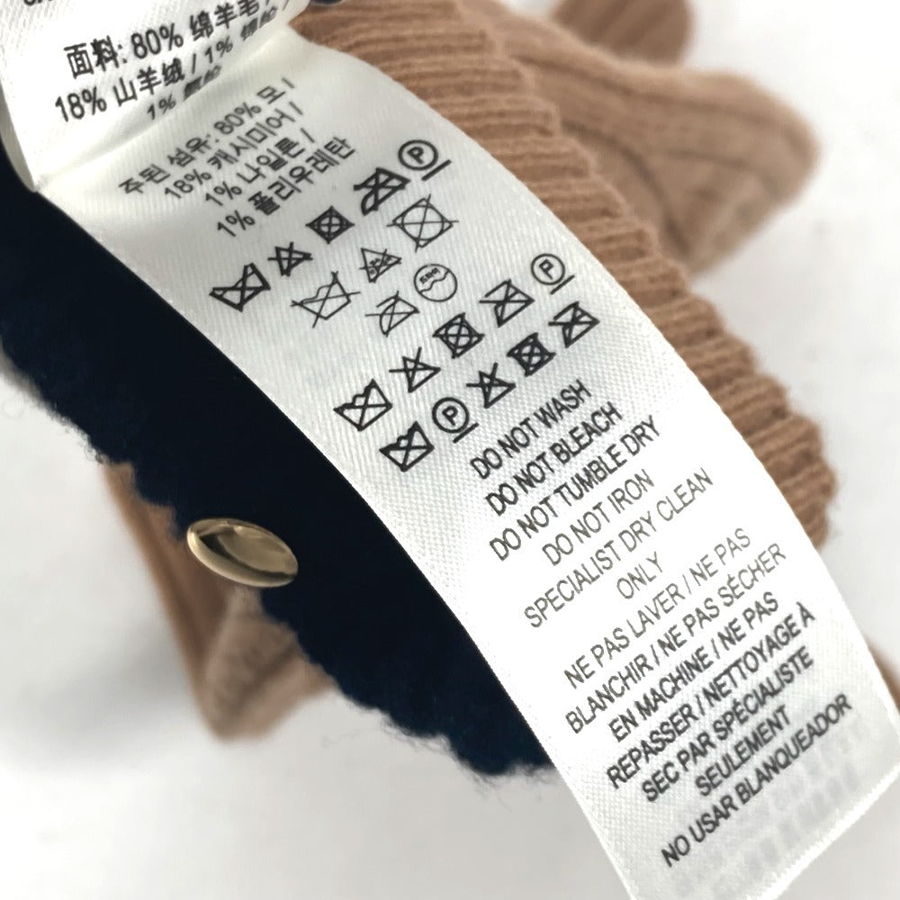 BURBERRY gloves 8037093 Wool/Cashmere, Nylon Brown logo TB border Women S/M Used Authentic