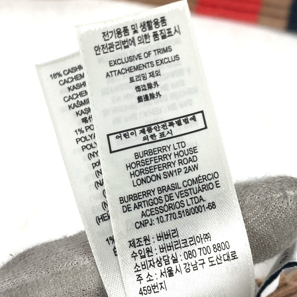 BURBERRY gloves 8037093 Wool/Cashmere, Nylon Brown logo TB border Women S/M Used Authentic