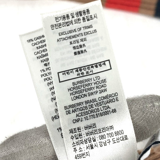 BURBERRY gloves 8037093 Wool/Cashmere, Nylon Brown logo TB border Women S/M Used Authentic