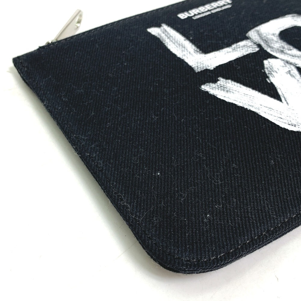 BURBERRY Pouch canvas black Makeup pouch Cosmetics Pouch LOVE Women Used Authentic
