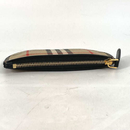 BURBERRY Coin case 8045031 Leather / canvas beige Coin Pocket Wallet Olympia Women Used Authentic