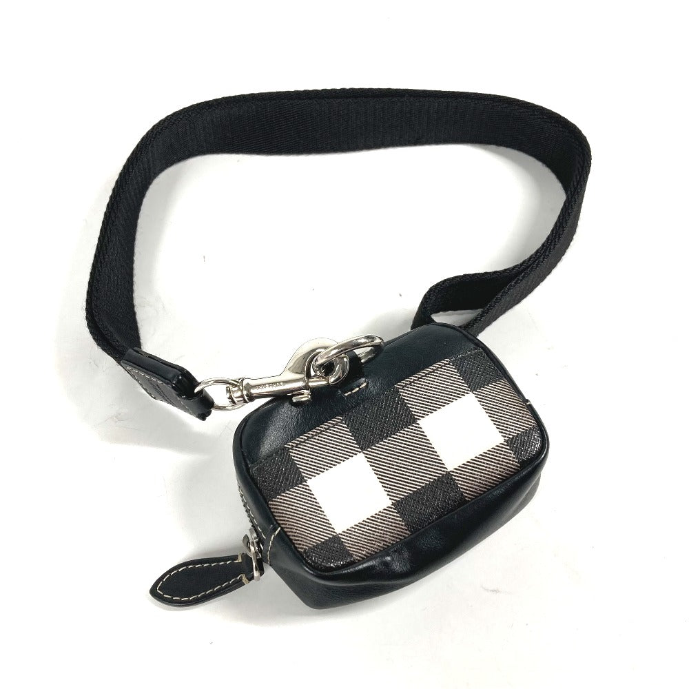 BURBERRY Coin case Leather, PVC black Coin Pocket Wallet check Women(Unisex) Used Authentic