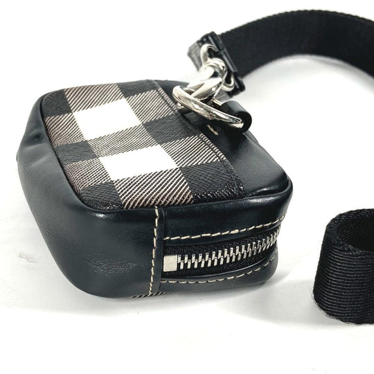 BURBERRY Coin case Leather, PVC black Coin Pocket Wallet check Women(Unisex) Used Authentic