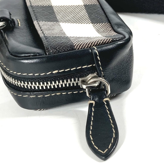 BURBERRY Coin case Leather, PVC black Coin Pocket Wallet check Women(Unisex) Used Authentic
