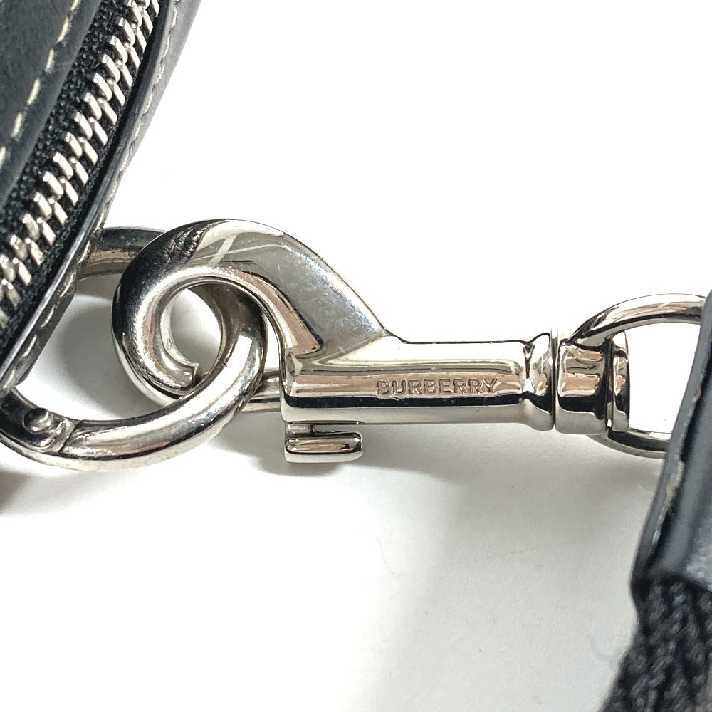 BURBERRY Coin case Leather, PVC black Coin Pocket Wallet check Women(Unisex) Used Authentic