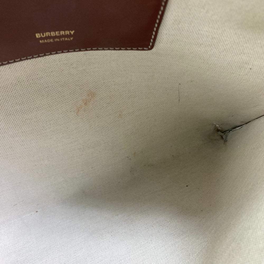BURBERRY Clutch bag PVC / Leather Brown Bag TB whole pattern Clutch bag mens Used Authentic