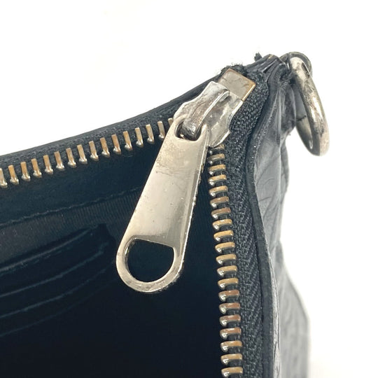 BURBERRY Clutch bag leather black TB logo mens Used Authentic