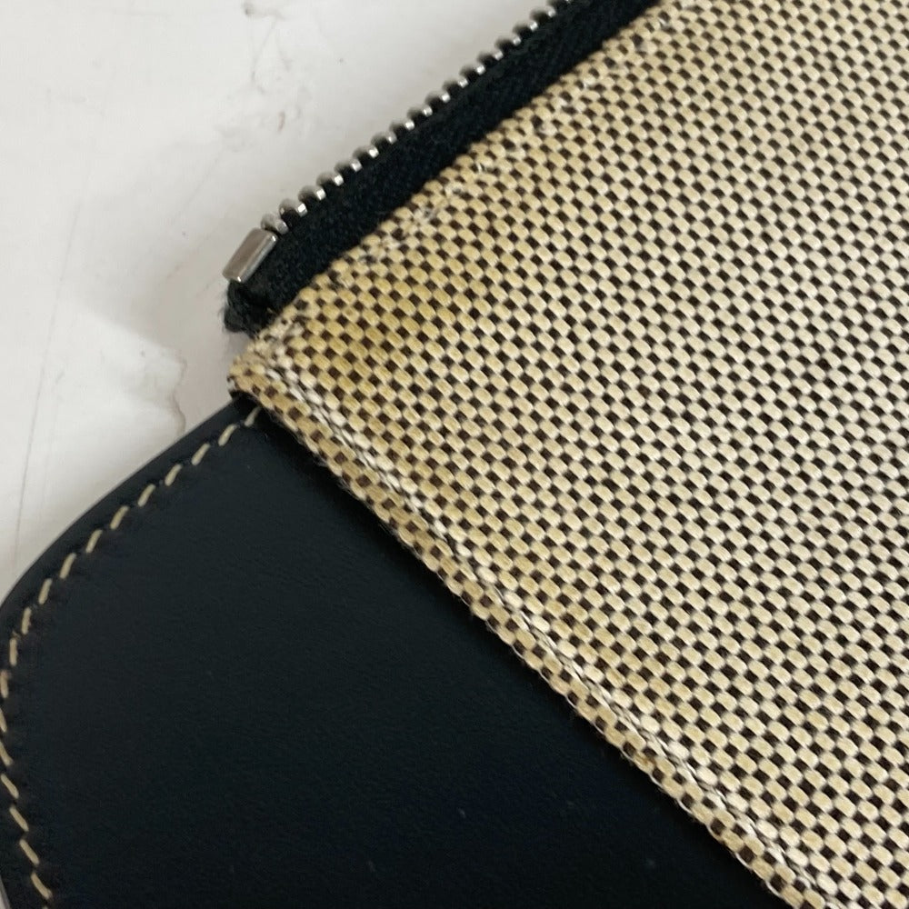 BURBERRY Clutch bag Leather / canvas gray logo mens Used Authentic