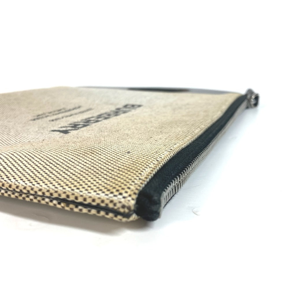 BURBERRY Clutch bag Leather / canvas gray logo mens Used Authentic