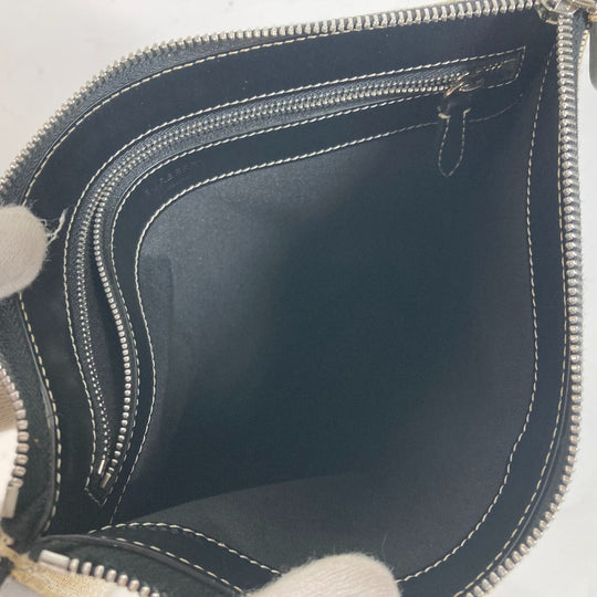 BURBERRY Clutch bag Leather / canvas gray logo mens Used Authentic