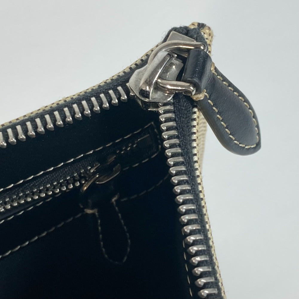 BURBERRY Clutch bag Leather / canvas gray logo mens Used Authentic