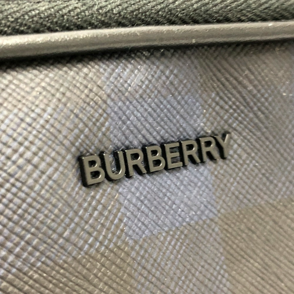 BURBERRY Shoulder Bag 8073271 PVC / Leather Navy / Black Check Pattern Women Used Authentic
