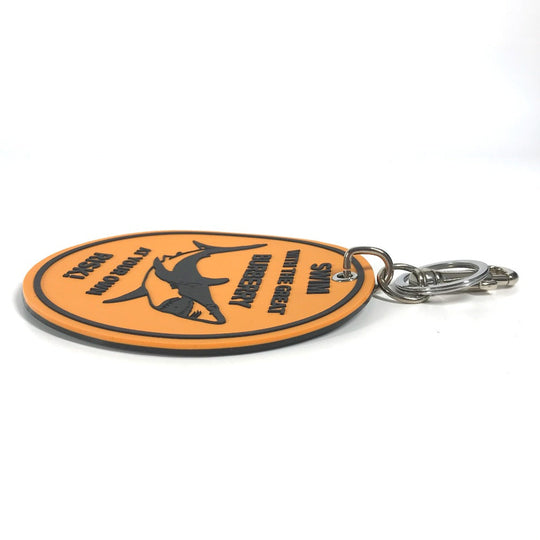 BURBERRY key ring rubber Orange logo shark Women Used Authentic