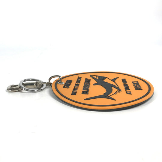 BURBERRY key ring rubber Orange logo shark Women Used Authentic