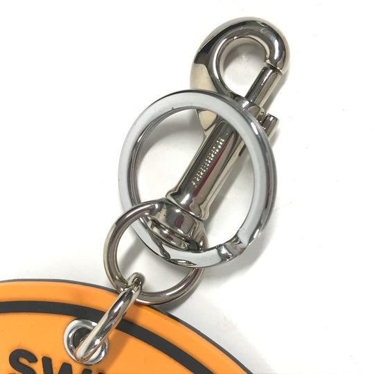 BURBERRY key ring rubber Orange logo shark Women Used Authentic