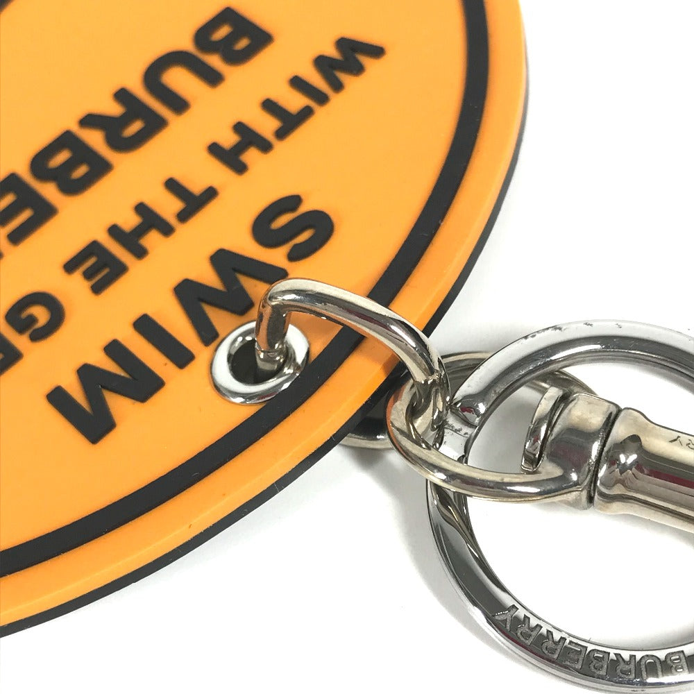 BURBERRY key ring rubber Orange logo shark Women Used Authentic