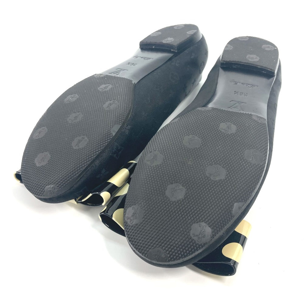 LOUIS VUITTON pumps Patent Leather, Canvas black Vernis Yayoi Kusama collaboration ribbon ribbon dot polka dot 36.5