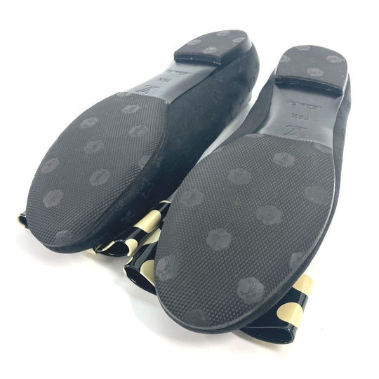 LOUIS VUITTON pumps Patent Leather, Canvas black Vernis Yayoi Kusama collaboration ribbon ribbon dot polka dot 36.5