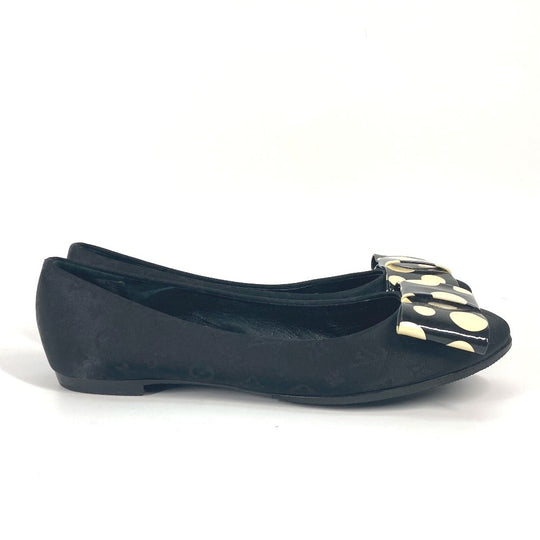 LOUIS VUITTON pumps Patent Leather, Canvas black Vernis Yayoi Kusama collaboration ribbon ribbon dot polka dot 36.5