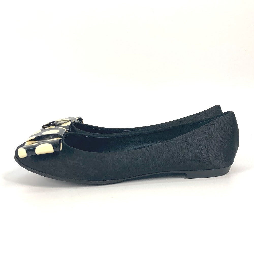 LOUIS VUITTON pumps Patent Leather, Canvas black Vernis Yayoi Kusama collaboration ribbon ribbon dot polka dot 36.5