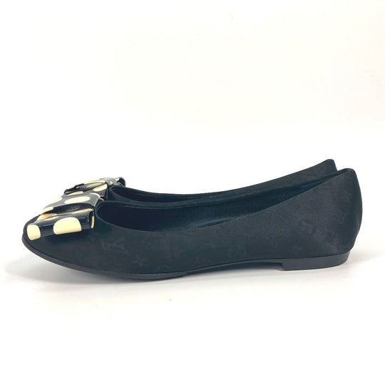 LOUIS VUITTON pumps Patent Leather, Canvas black Vernis Yayoi Kusama collaboration ribbon ribbon dot polka dot 36.5