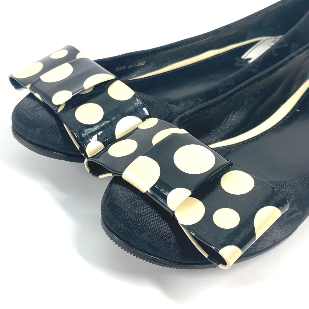 LOUIS VUITTON pumps Patent Leather, Canvas black Vernis Yayoi Kusama collaboration ribbon ribbon dot polka dot 36.5