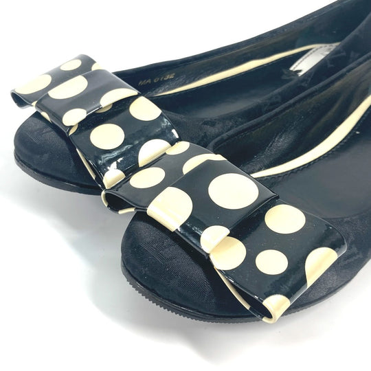 LOUIS VUITTON pumps Patent Leather, Canvas black Vernis Yayoi Kusama collaboration ribbon ribbon dot polka dot 36.5