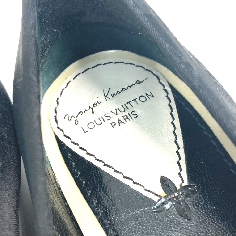 LOUIS VUITTON pumps Patent Leather, Canvas black Vernis Yayoi Kusama collaboration ribbon ribbon dot polka dot 36.5