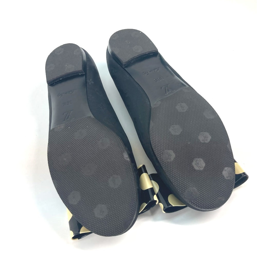 LOUIS VUITTON pumps Patent Leather, Canvas black Vernis Yayoi Kusama collaboration ribbon ribbon dot polka dot 36.5